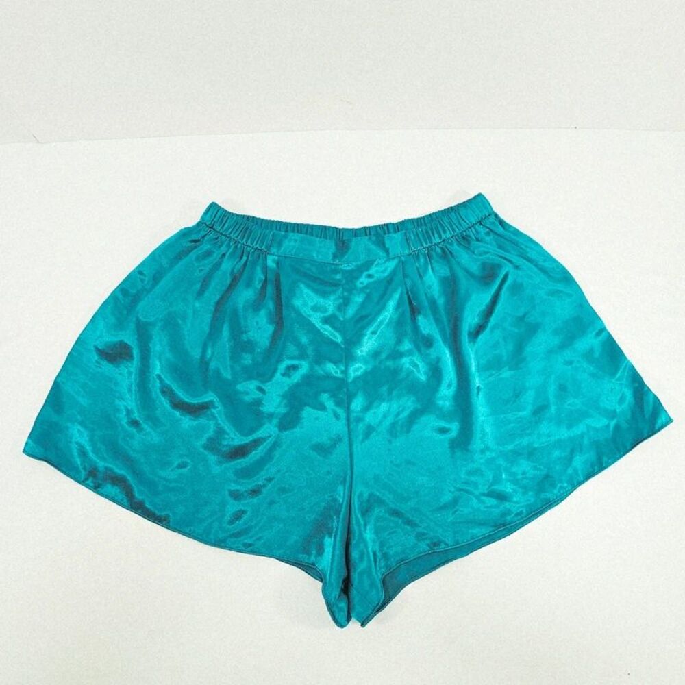 Vintage Gold Label Victoria’s Secret Satin Sleep Shorts Teal Size Small